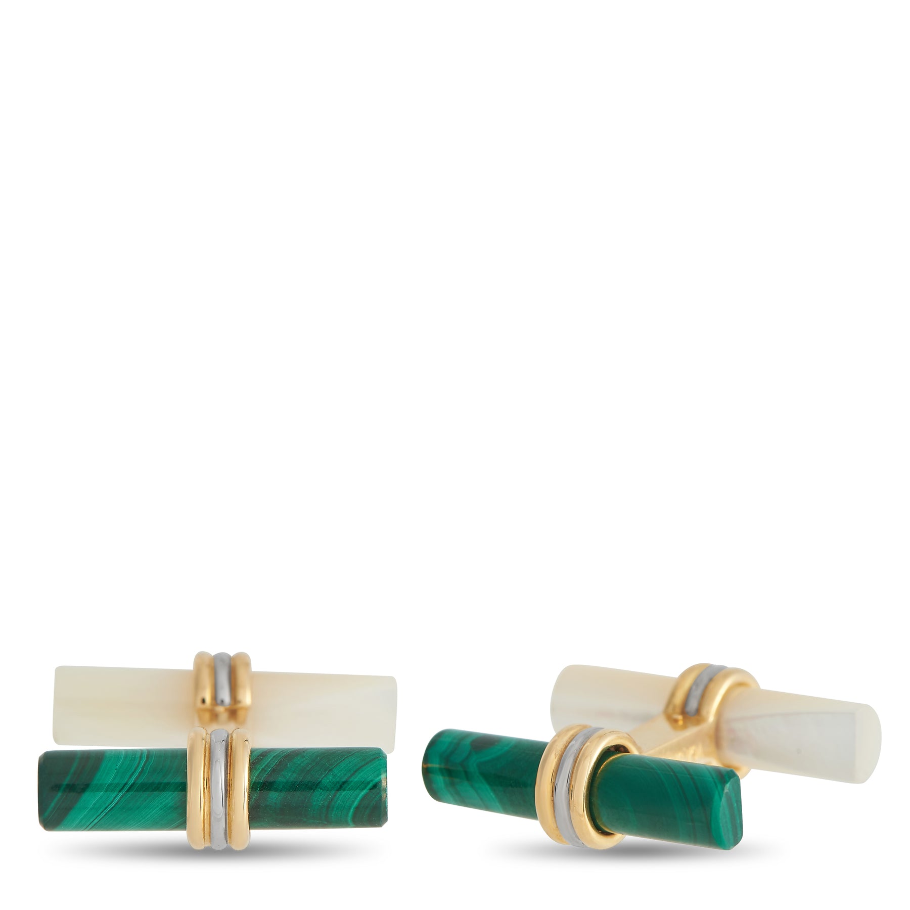 Van Cleef & Arpels 18 Karat Gelbgold Malachit und Mother Von Perle Manschettenknöpfe VC10 -031124