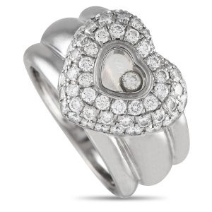 Chopard 18K Weißgold 1,0ct Diamant Herzring -012524 – CH10