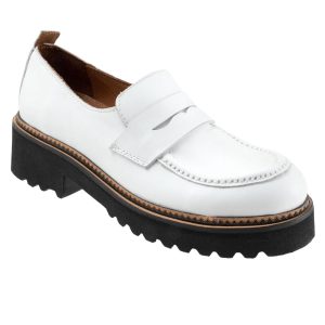 Annie Lugged Loafer für Damen – mittel In Weiß