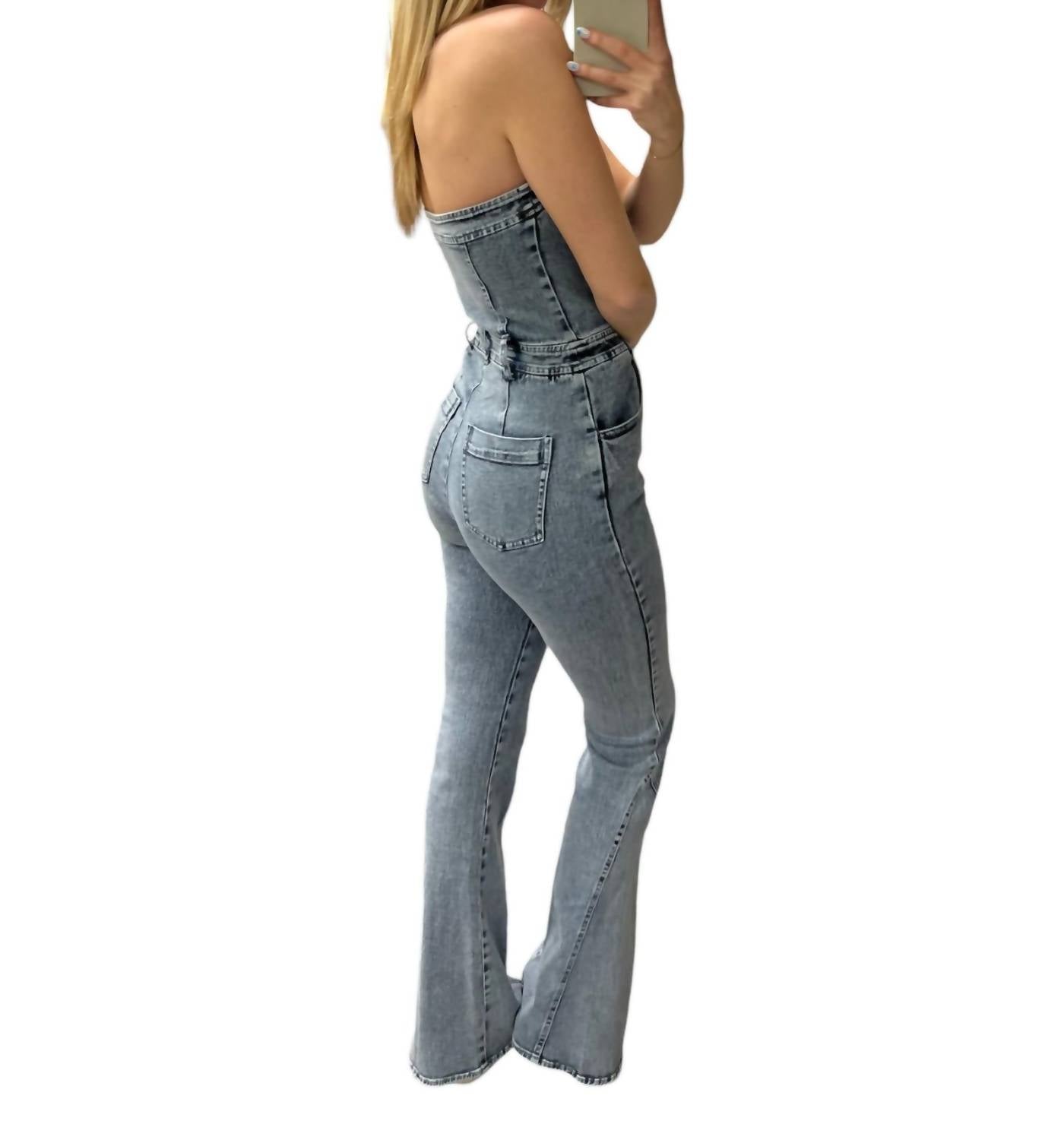Debbie Tube Jumpsuit im Denim