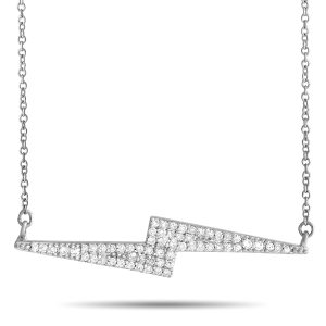 LB Exclusive 14K Weißgold 0,25ct Diamant Blitz-Blitz Halskette – PN15105