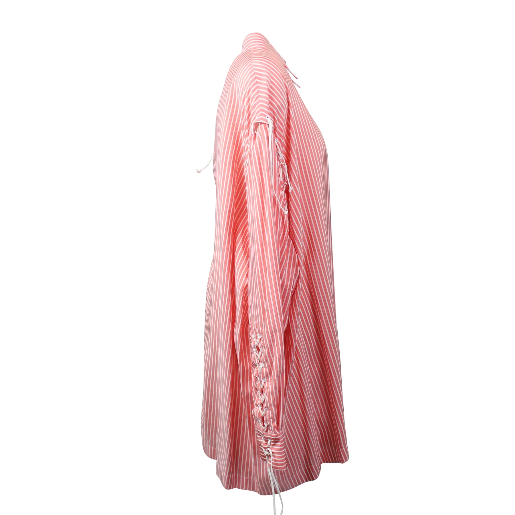 Unravel Project Langärmliges Kleid mit Schnürung – Rosa – Hemd