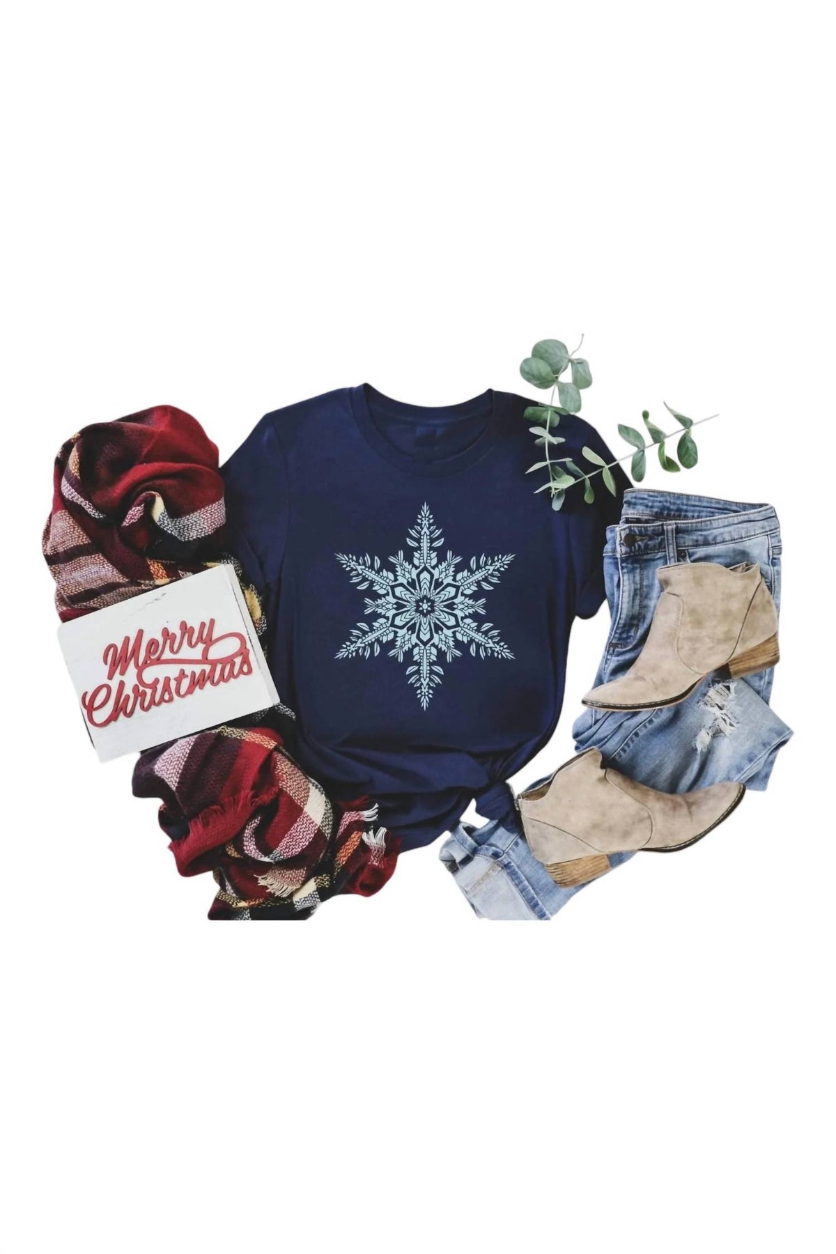 Snowflake T-Shirt für Damen in Dunkelblau