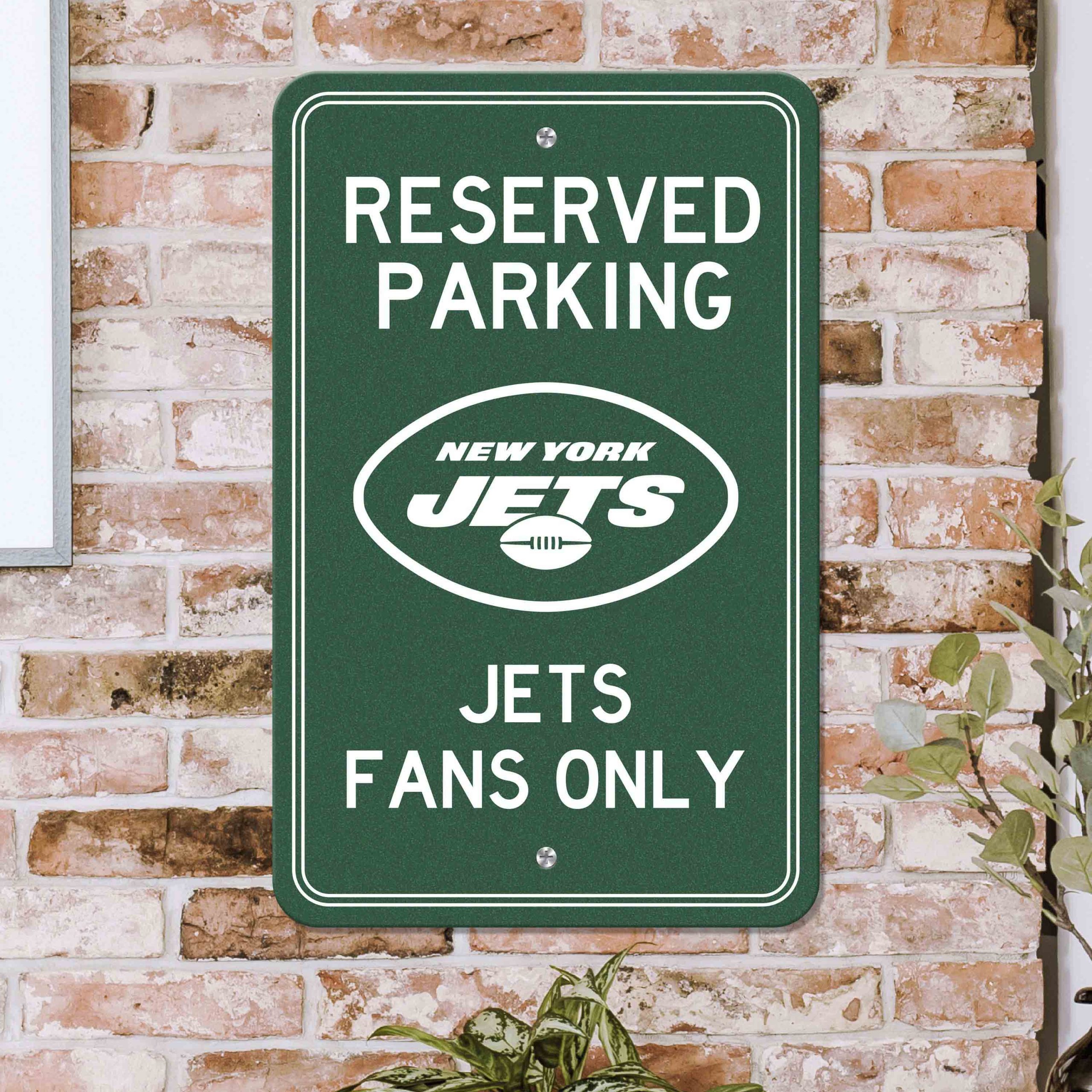 Fanmats New York Jets Team Farbe reserviert Parkschild Décor 18 "X 11.5" Leichtgewicht