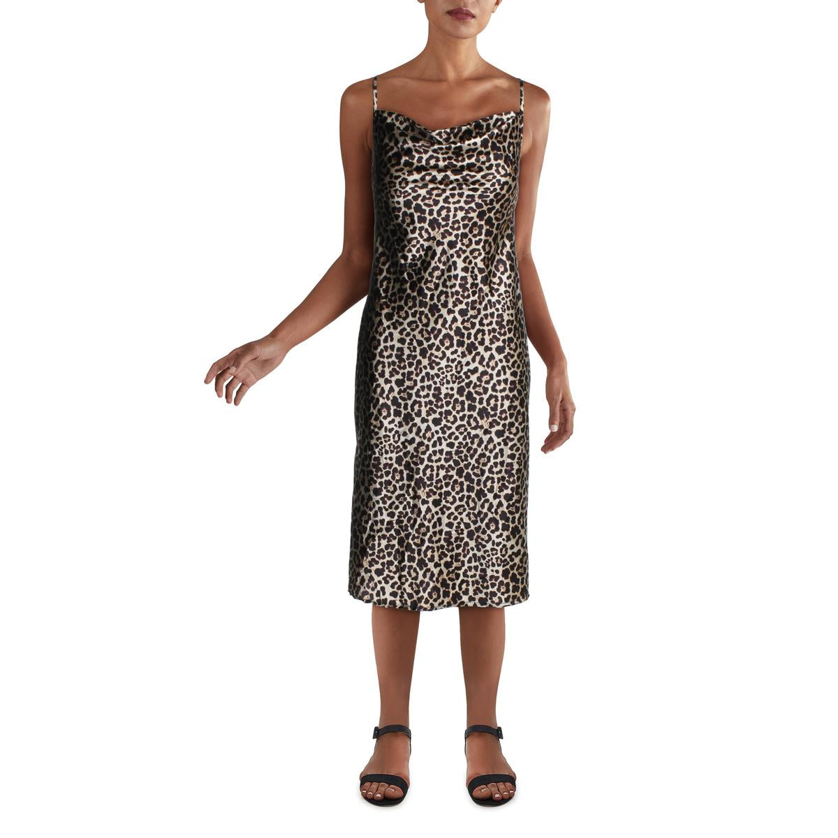 Satin Tier Midi Kleid