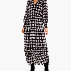 Chiffon Dot Kleid in schwarz multi 7803904458812