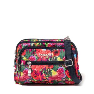 Baggallini Damen Triple Zip Bagg kleine Umhängetasche