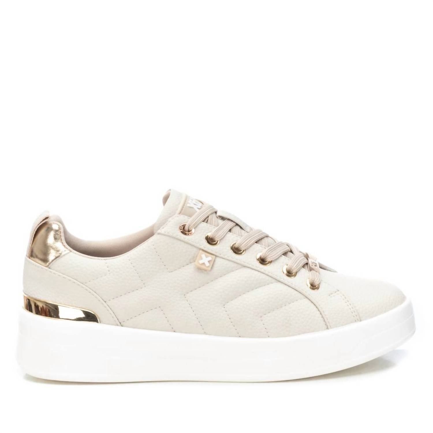 Damen Sneaker aus Kunstleder in Beige