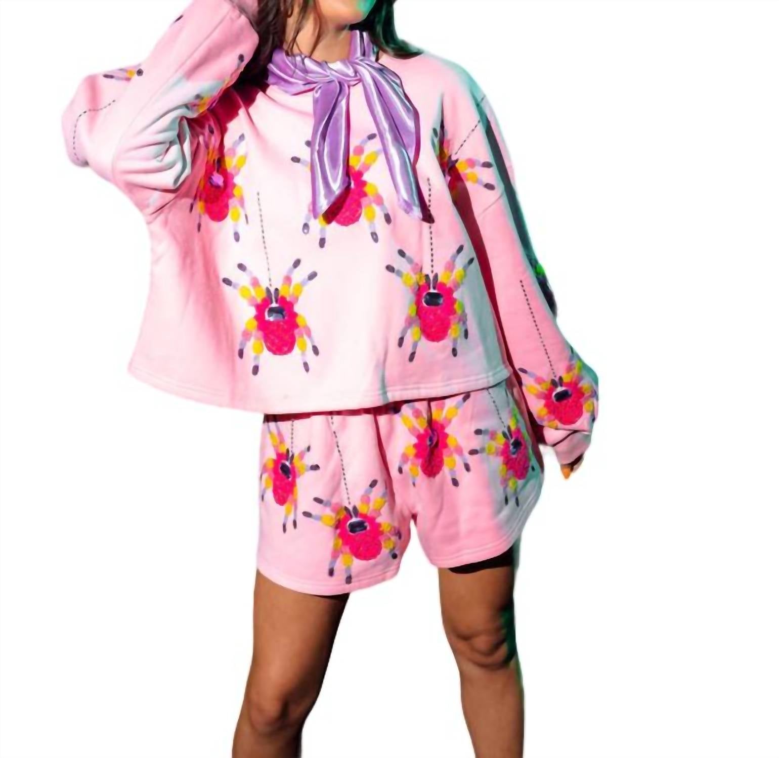 Verstreute Spinnen Shorts in Rosa