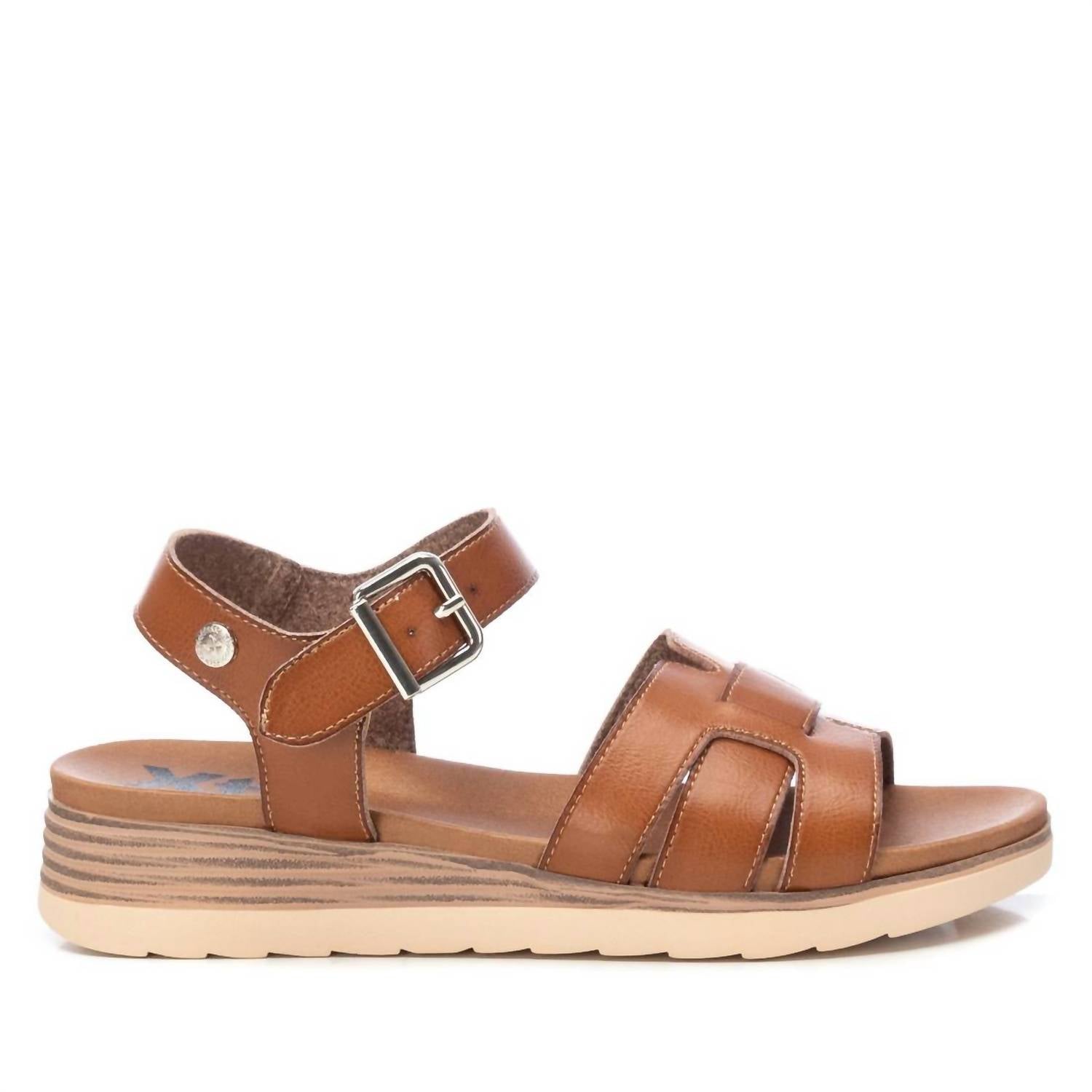 Sandalen mit Keilabsatz in Taupe