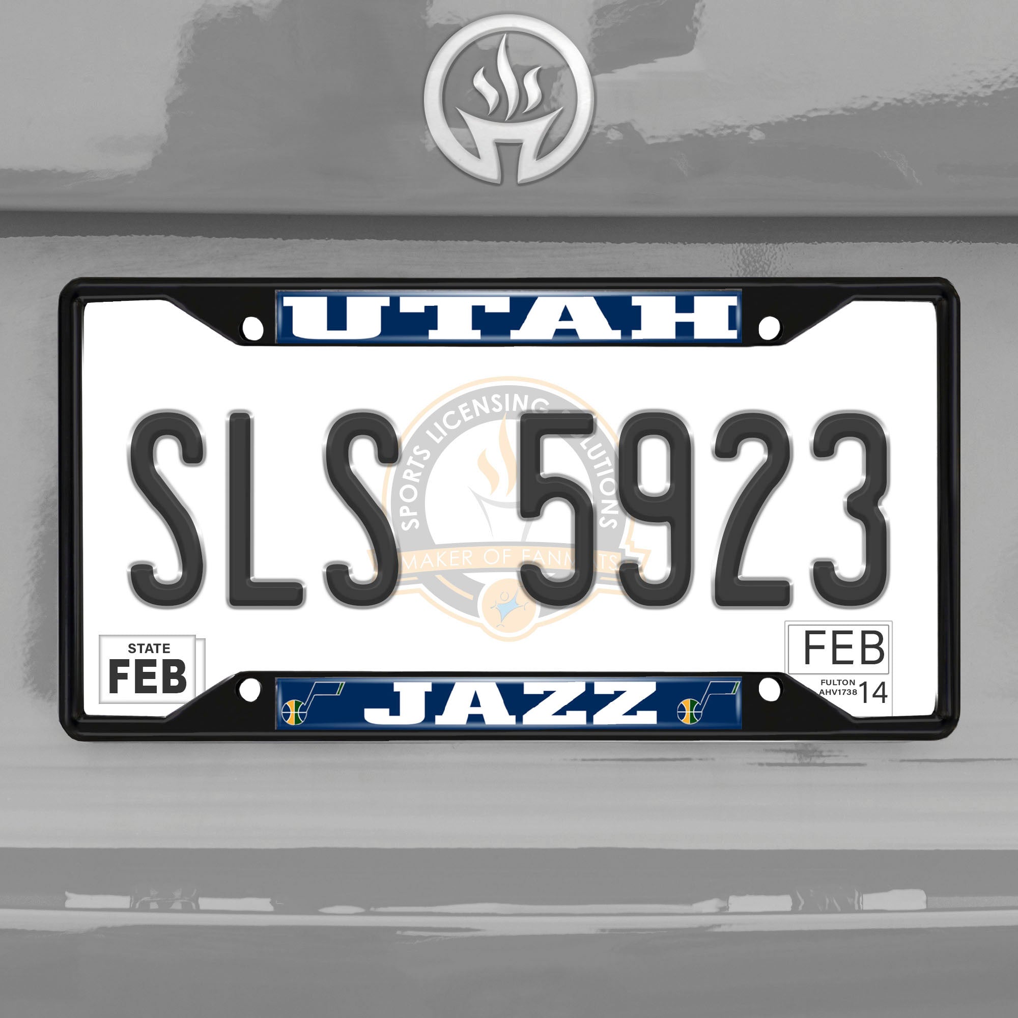 Fanmats Utah Jazz Metal Nummernschild Rahmen schwarz Finish