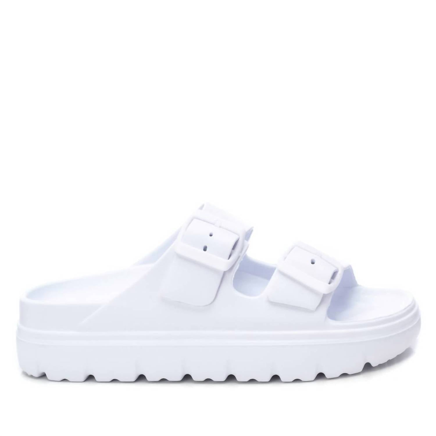 Damen Schnalle Strap Sandale in Weiß