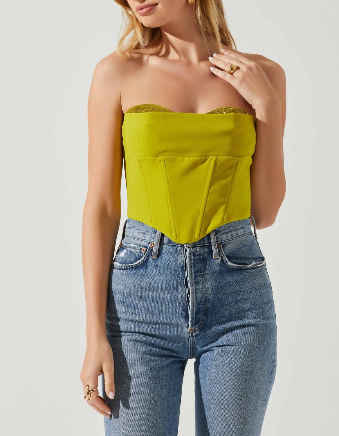Korsett Shanna Top in Limette Grün
