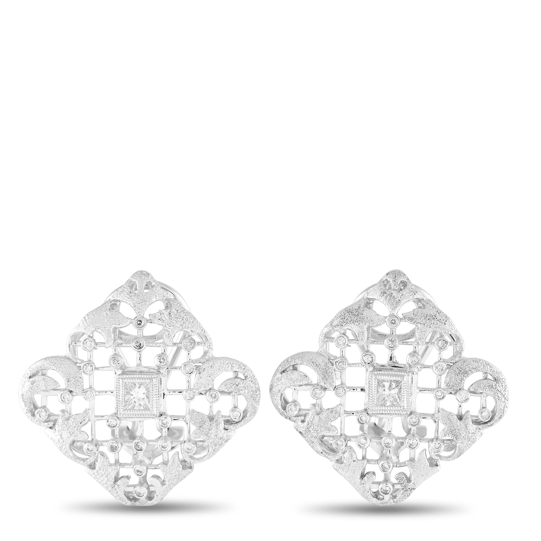 LB Exclusive 18K Weißgold 0.45ct Diamant Clip-On Ohrringe MF15 -031524
