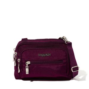 Baggallini Damen Triple Zip Bagg kleine Umhängetasche