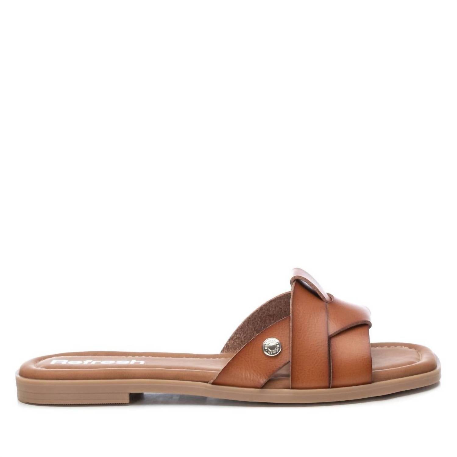 Flache Sandalen für Damen in Taupe
