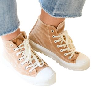 Run Me Down Velvet hohe Spitzen in tan 7703560650812