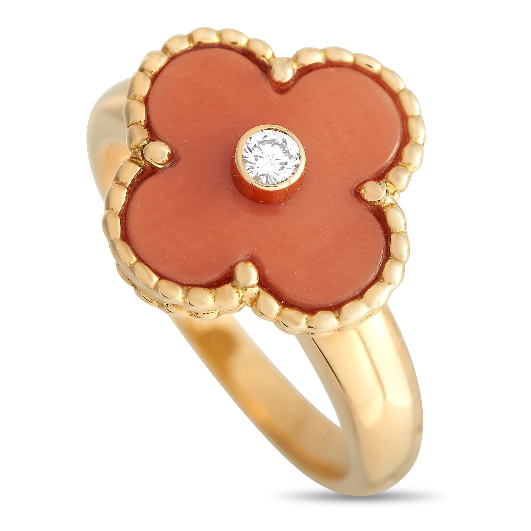 Van Cleef & Arpels Alhambra Diamant- und Korallenring VC09 -030824