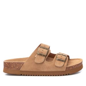 Damen flache Sandalen in Kamel 7703560912956