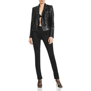Brooke Pailletten-Blazer mit offener Vorderseite