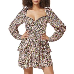 Gestuftes Fit & Flare-Kleid aus Krepp