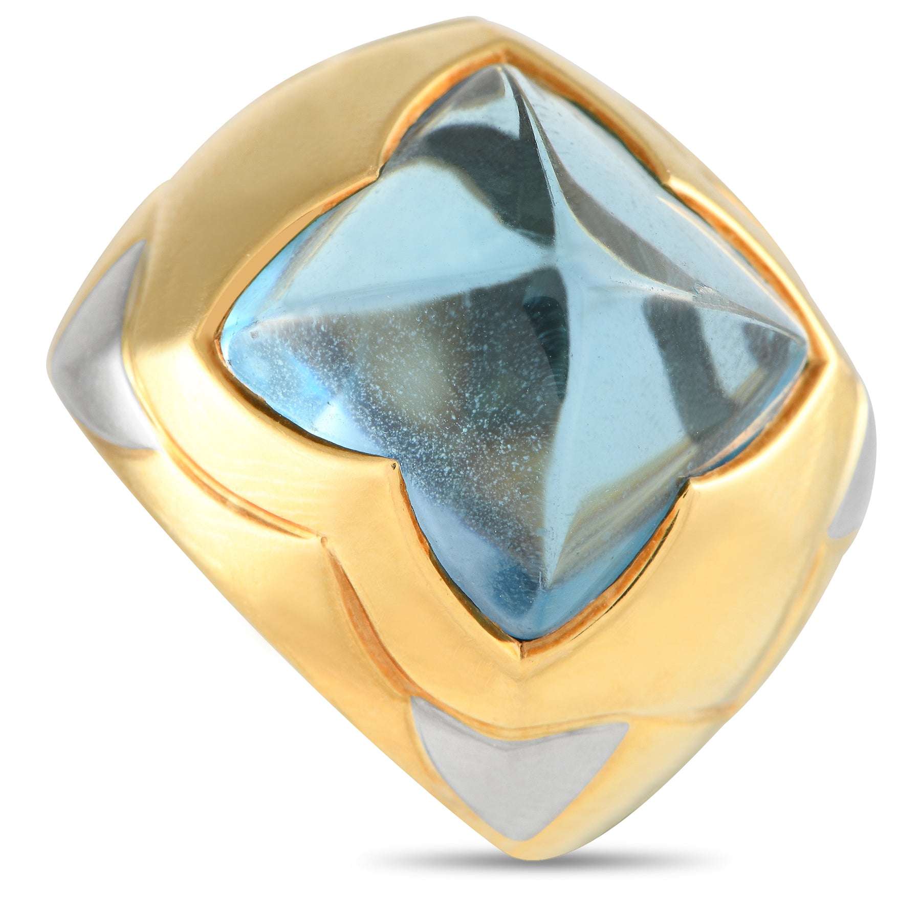 Bvlgari 18 Karat Gelbgold Topas Pyramidenring MF05 -021324
