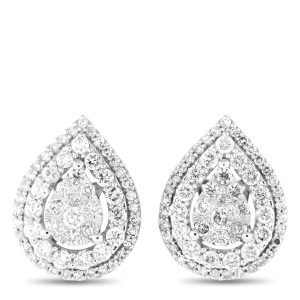 LB Exclusive 14K Weißgold 1,0ct Diamant Ohrringe – ER28538