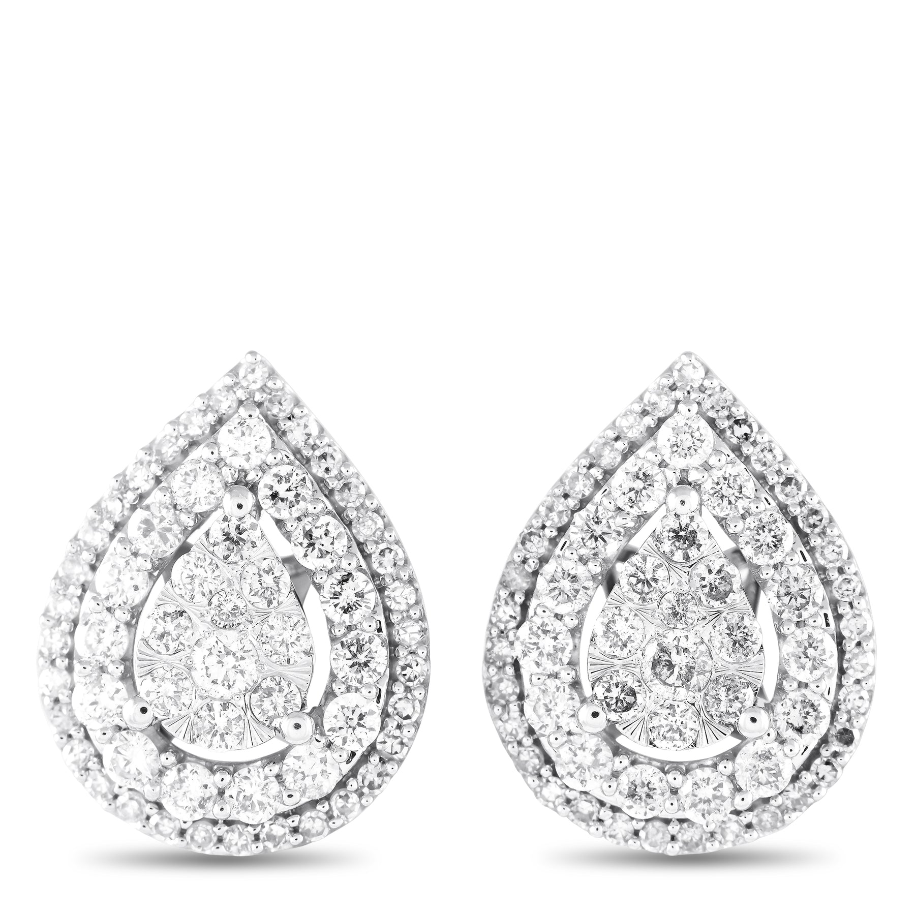 LB Exclusive 14K Weißgold 1.0ct Diamant Ohrringe ER28538