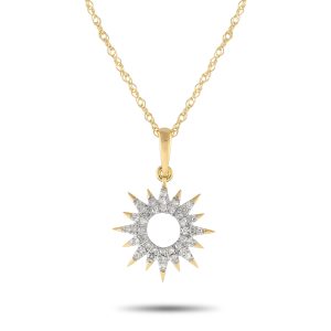 LB Exclusive 14K Gelbgold 0,10ct Diamant Sonnenstrahlen Halskette -y – PN15157