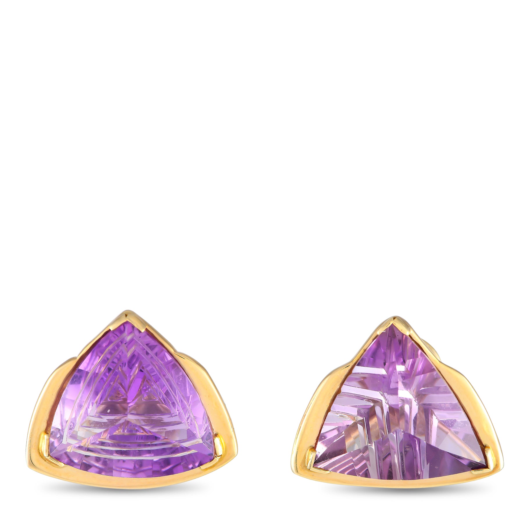 LB Exclusive 14K Gelbgold Amethyst geometrische Clip-On Ohrringe MF02 -032824