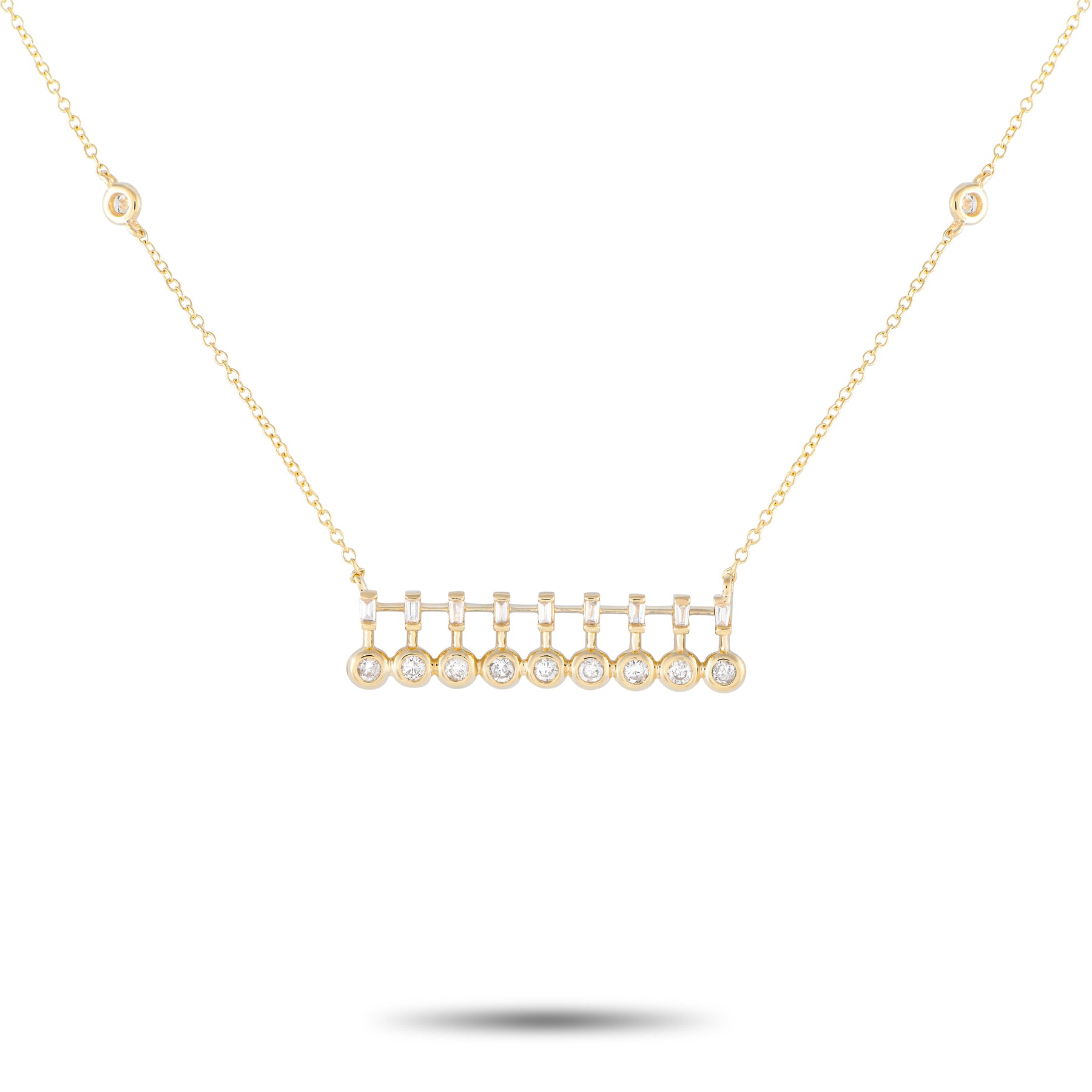 LB Exclusive 14K Gelbgold 0,25ct Diamant Bar Halskette PN15366 Y