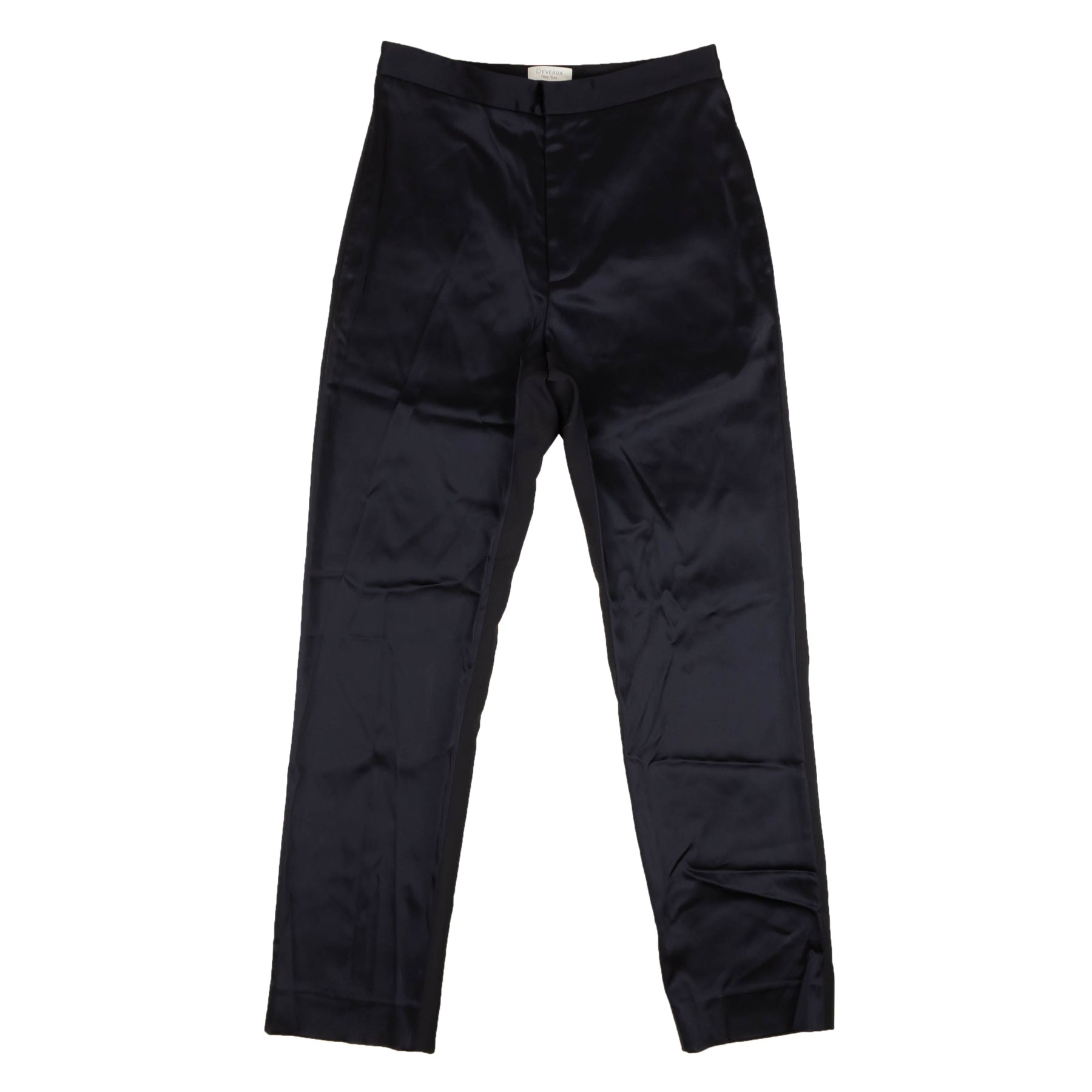 Deveaux Acetat Klassische Slim Hose – Marineblau