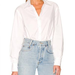 Skyler Ls Krawatte zurück Buttondown-Hemd in weiß