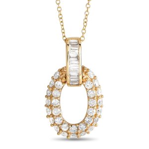 LB Exclusive 14K Gelbgold 0,63ct Diamant ovale Halskette -y – PN15336