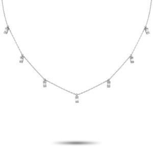 LB Exclusive 14K Weißgold 0,33ct Diamant Station Halskette – PN14837