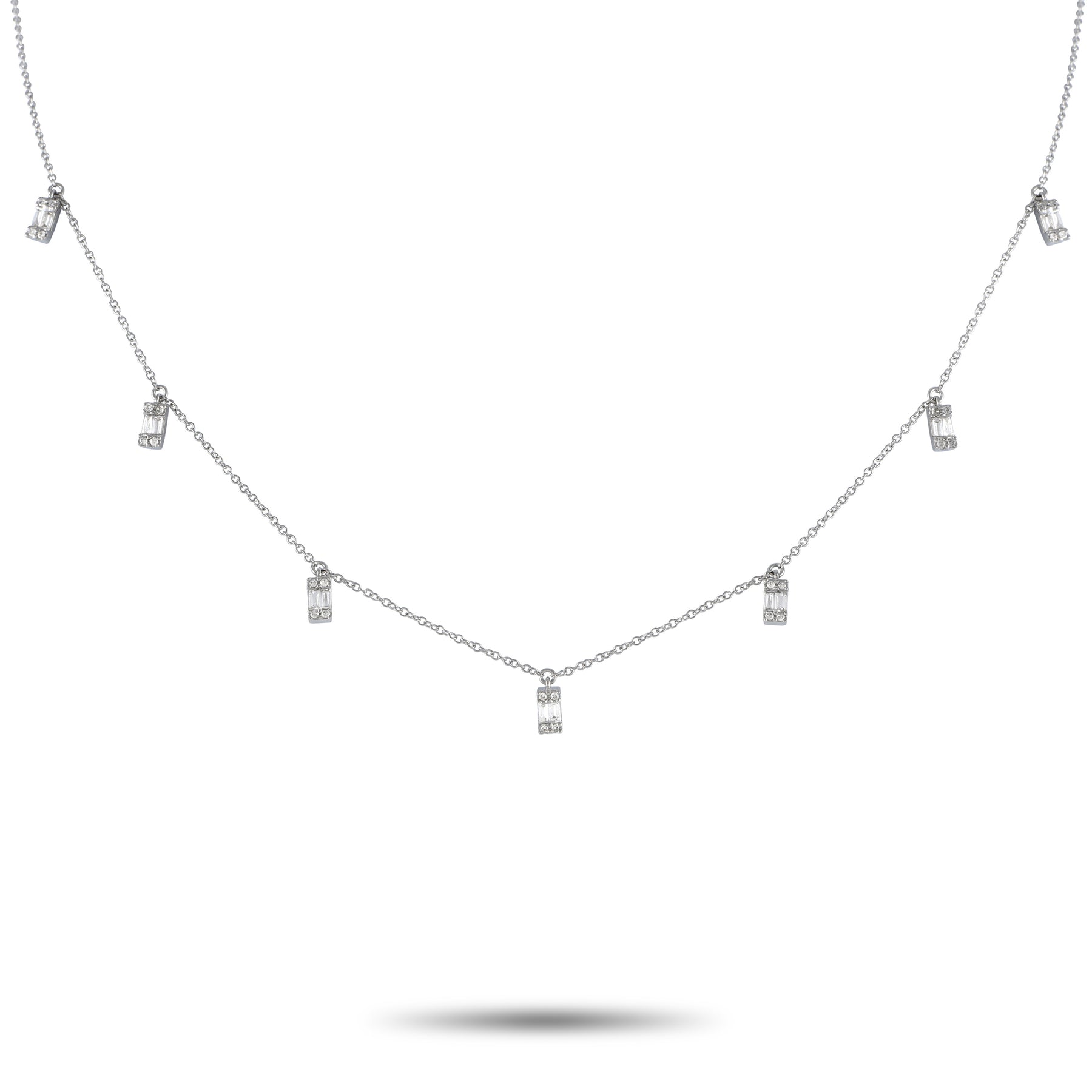 LB Exclusive 14K Weißgold 0.33ct Diamant-Station Halskette PN14837
