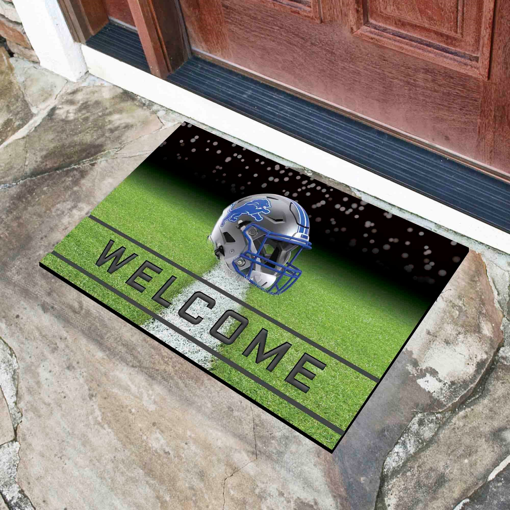 Fanmats Detroit Lions Gummi-Türmatte – 18′′ x 30′′