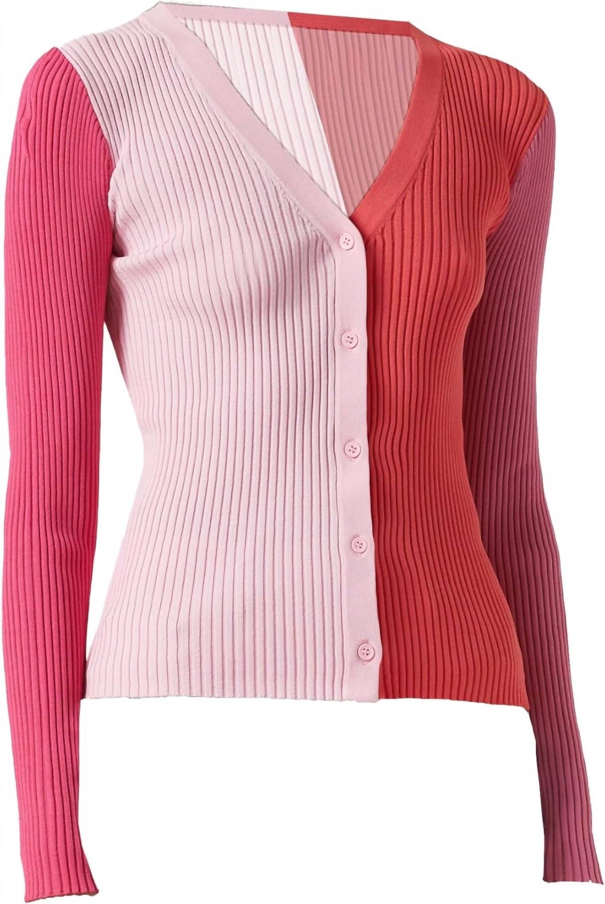 Damen Cargo Pullover in Rosa/Rot