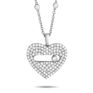 LB Exclusive 14K Weißgold 2.10ct Diamant Pav Herz Halskette -w – PN15164
