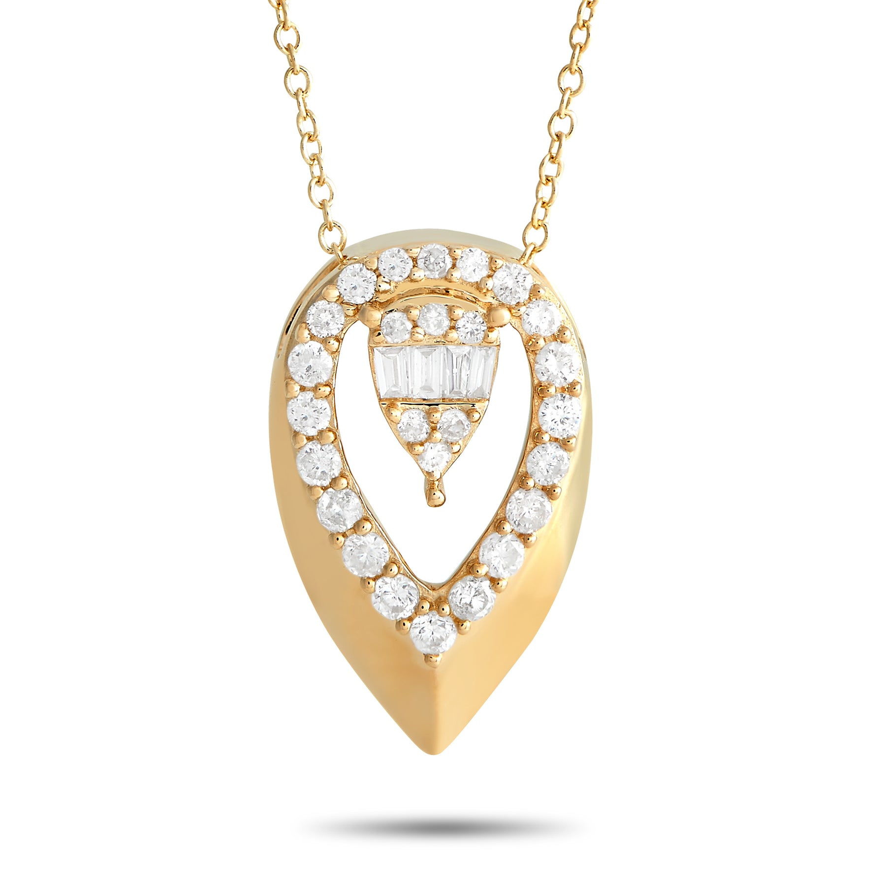 LB Exclusive 14K Gelbgold 0,30ct Diamant Teardrop Halskette PN15407 Y