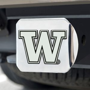 Fanmats Washington Huskies Chrom Metall Hitch Cover mit Chrom Metall 3D Emblem