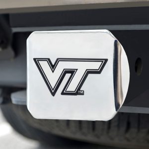Fanmats Virginia Tech Hokies Chrom Metall Hitch Cover mit Chrom Metall 3D Emblem