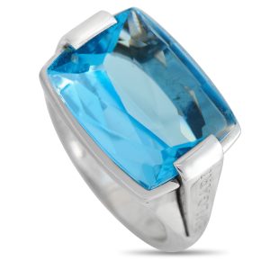 Bvlgari Metropolis 18 Karat Weißgold Topaz Cocktailring