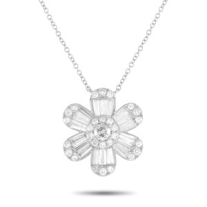 LB Exclusive 14K Weißgold 1.20ct Diamant Blume Halskette – PN14994