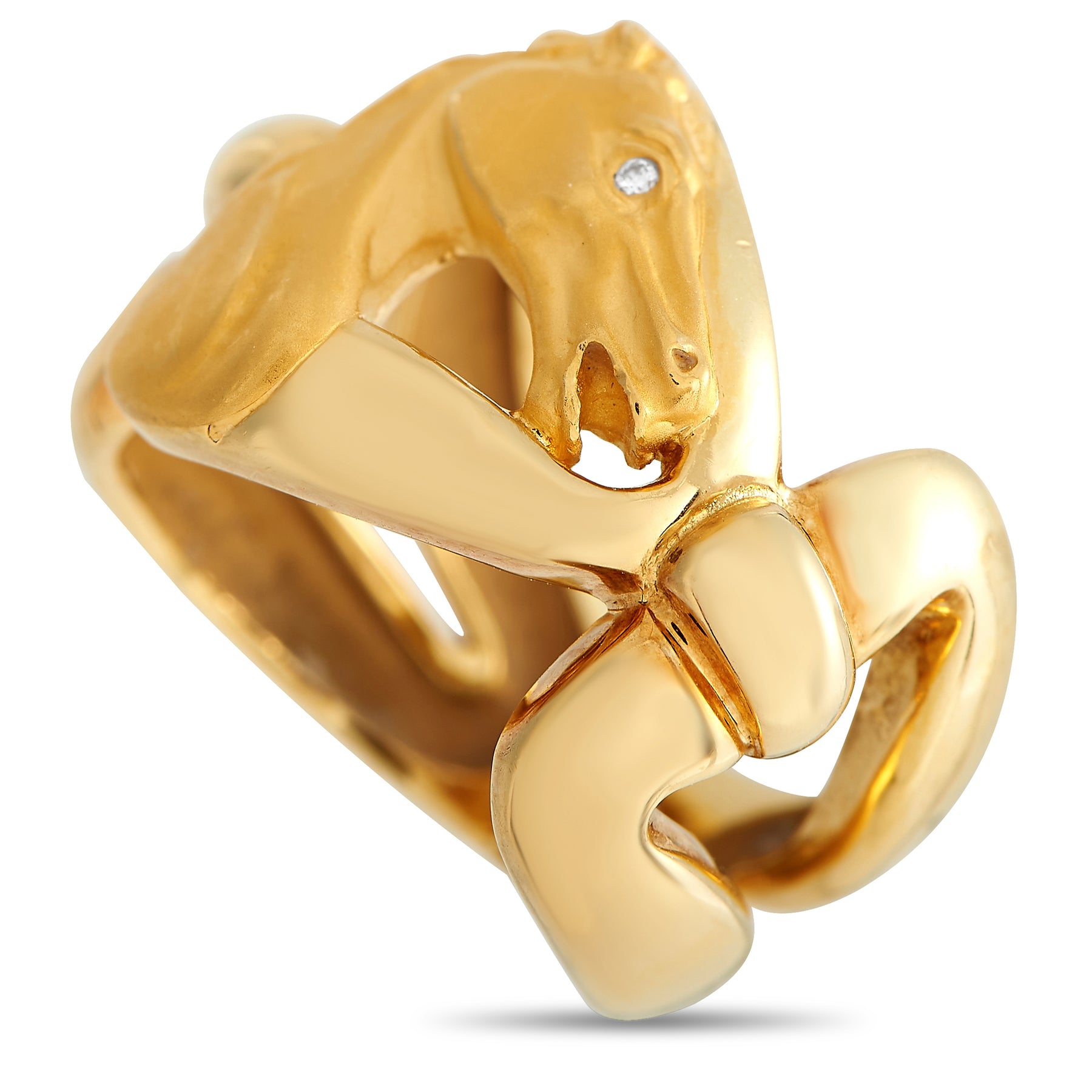 Carrera Y Carrera 18 Karat Gelbgold Diamant Auge Pferd Ring CAR24 -030824