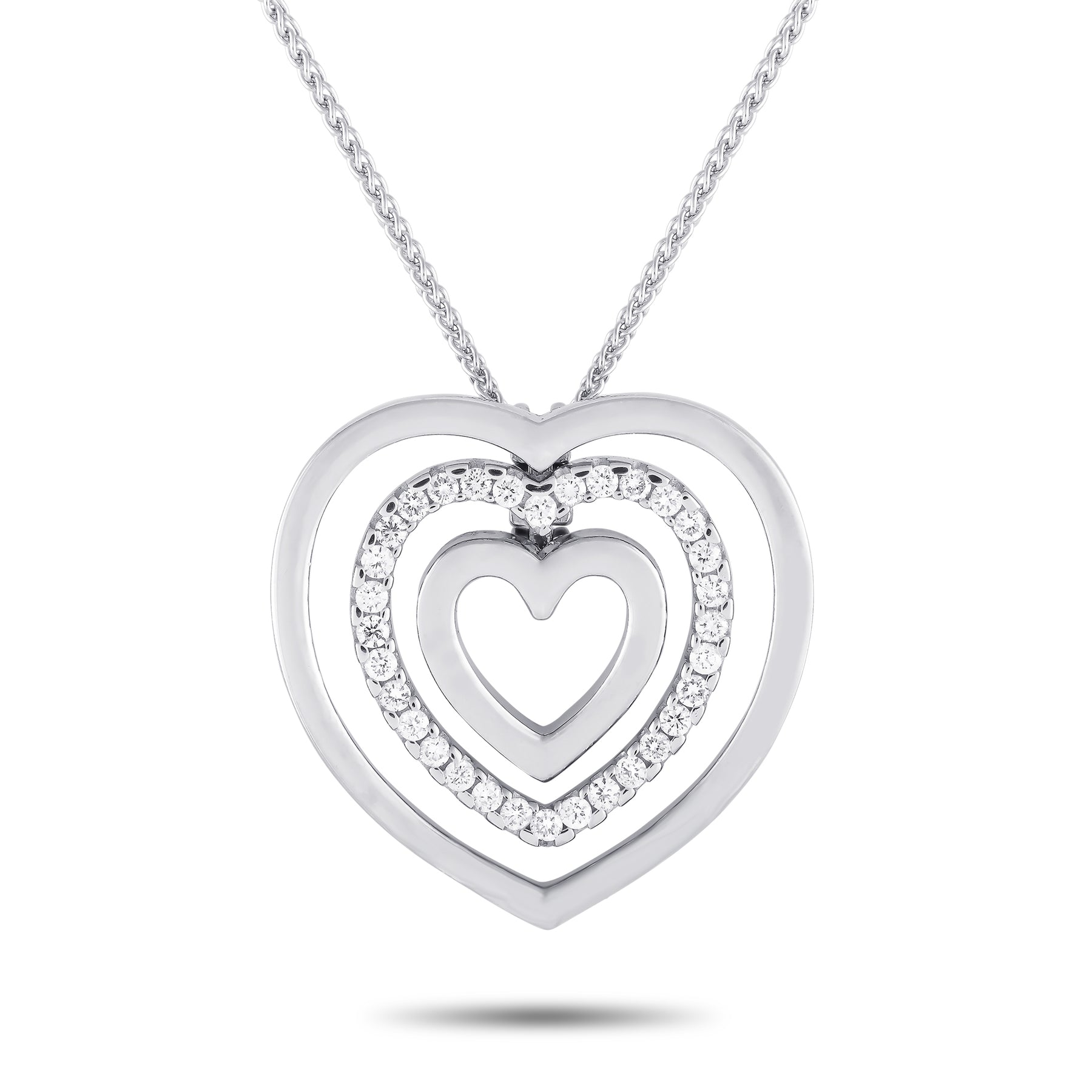 Chimento 18K Weißgold 0.40ct Diamant Herz Halskette CH01 -032524