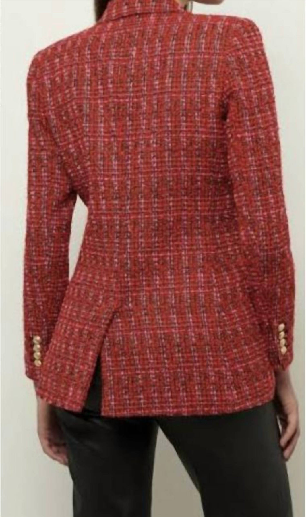 Jacke mit doppelter Brust in Rot Mehrfarbig