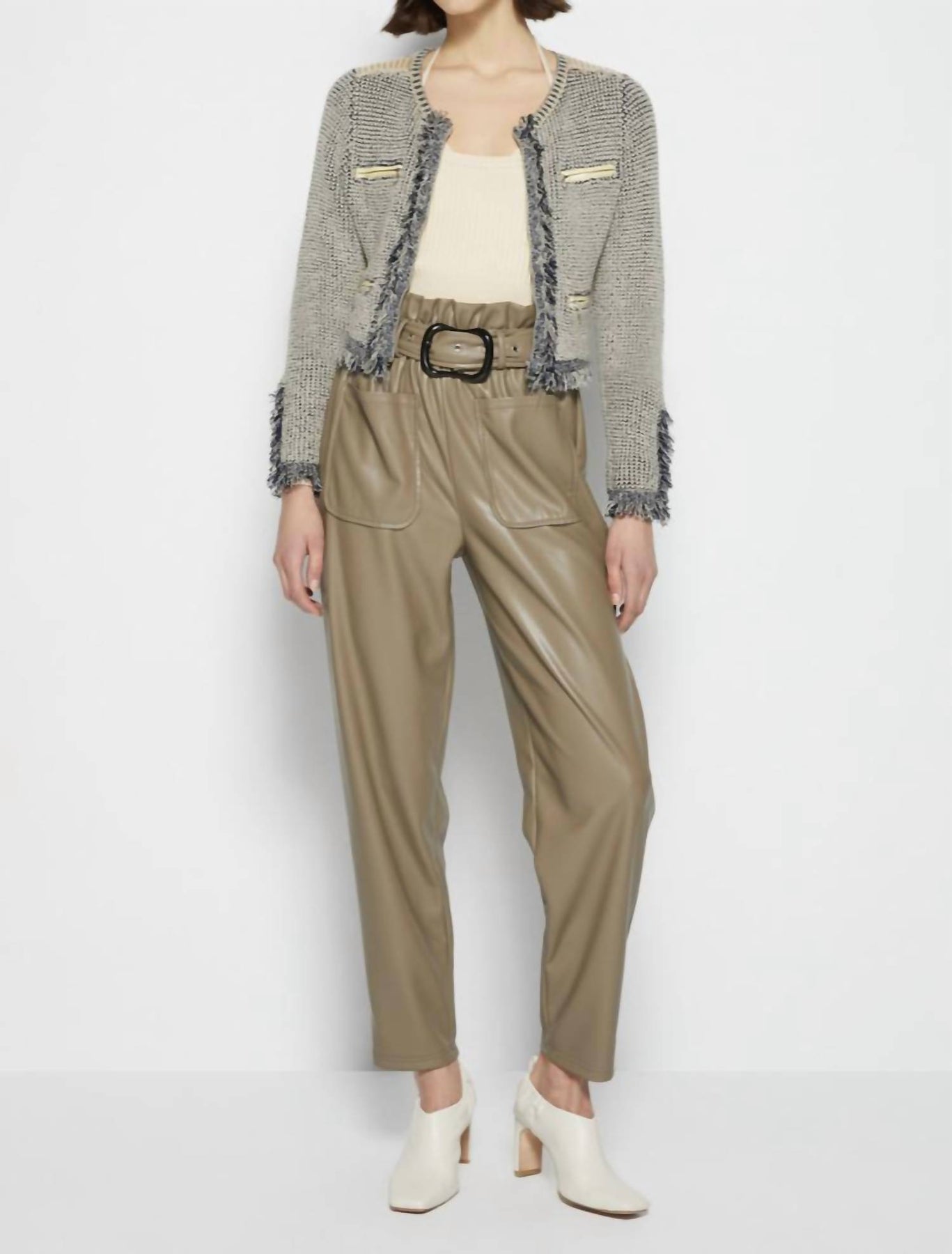 Marleigh Recycled Strickjacke mit Taschen in Taupe