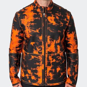 Lab – Lederjacke in Orange