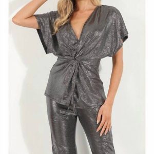 Trinity Holiday Top in Silberfolie